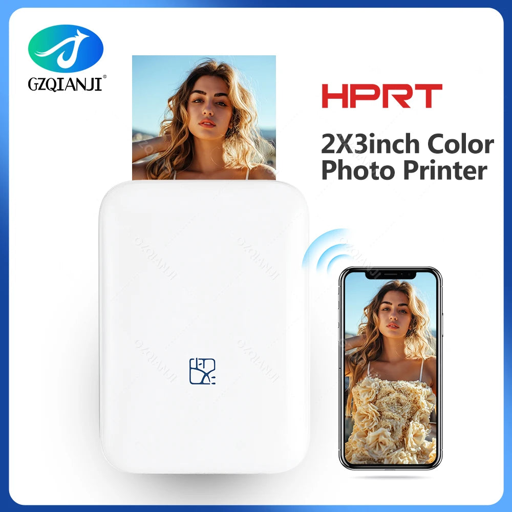 HPRT MT53 3Inch Zink Small Inkless Photo Printer Directly Connected to Mobile Phone with Color HD Restoration Suppor IOS Android