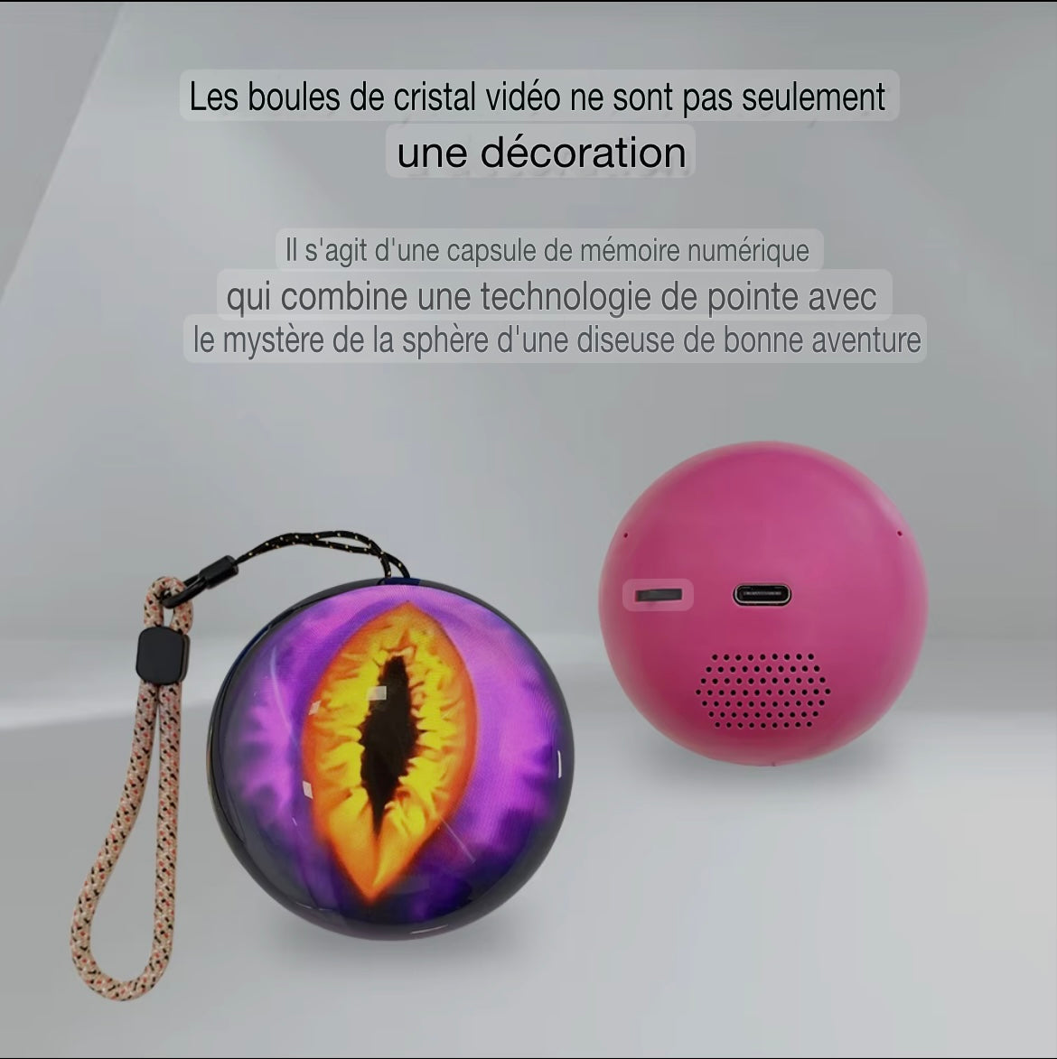 Customizable Video Glass Ball DIY Art Glass Ball Lamp - Spherical Pixel Display, Detachable Video and Sound Game Screen