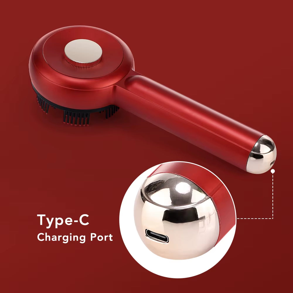 Electric Micro-Current Massage Comb 660Nm Red Light Hair Care Comb Kneading Relax Head Scalp Massager Blood Circulation