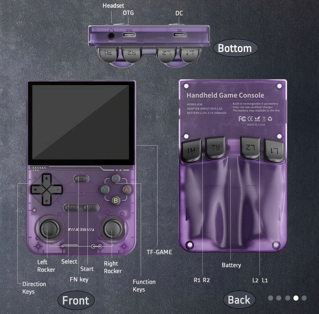 Console de jeu portable rétro R36S