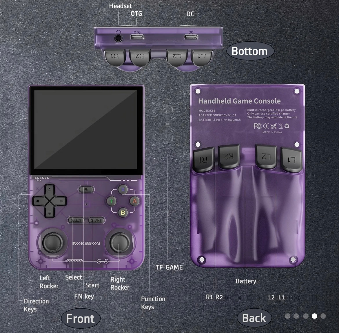 Console de jeu portable rétro R36S